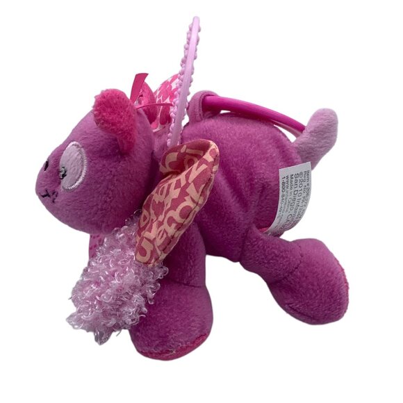 Infantino Lil Teether Pink Dog Plush Toy Mirror 5”x5” Carseat Clip 2010 - Picture 2 of 7